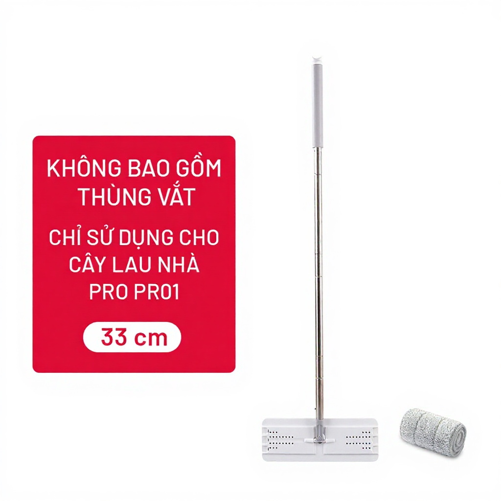 Cây lau nhà thay thế - Kèm 1 miếng lau (Không Bao Gồm Thùng Vắt) - Parroti MOP-PR01
