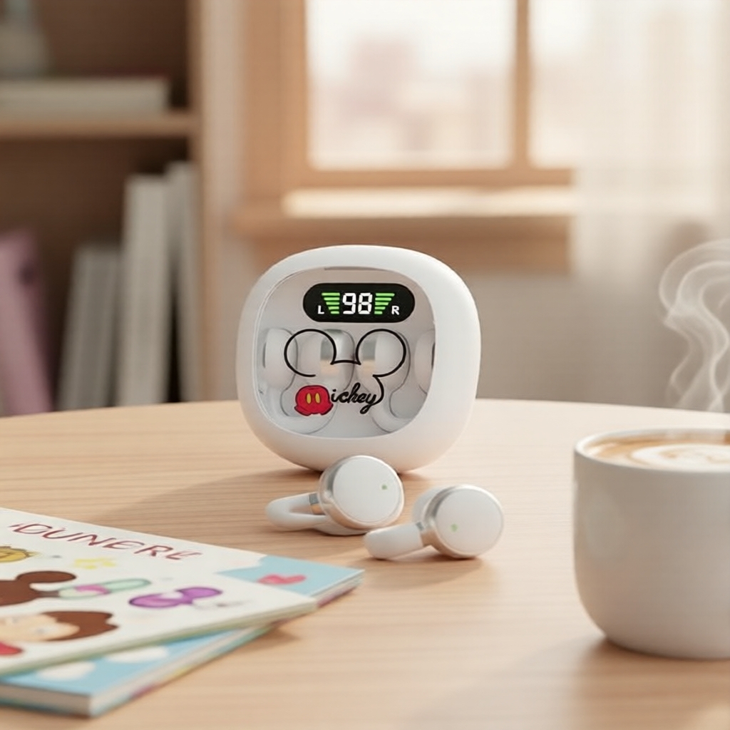 Tai nghe X31 Mickey dạng kẹp: tai nghe capsule thời trang với pin siêu bền