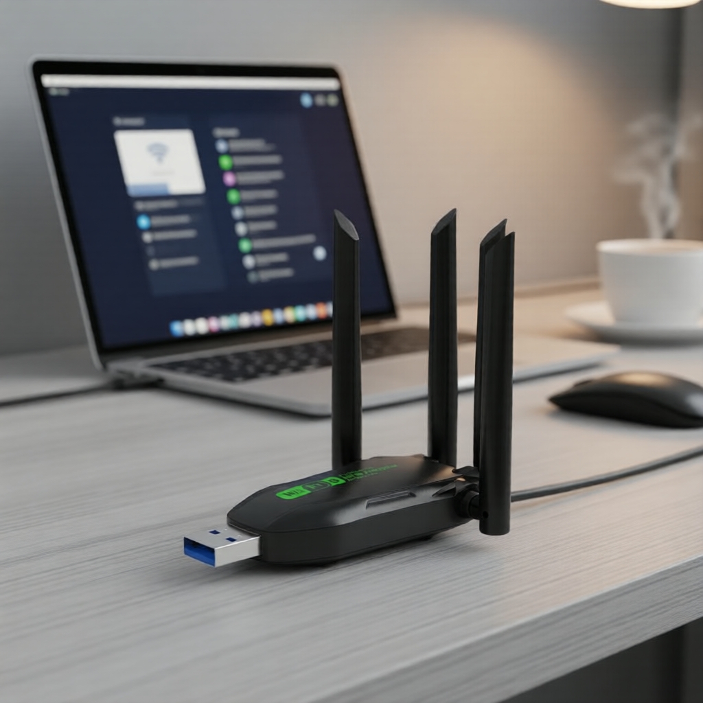 Bộ chuyển đổi USB WiFi 6 AX900, Bluetooth 5.4, ăng-ten băng tần kép 2.4/5G, dongle mạng WiFi 6, khôn