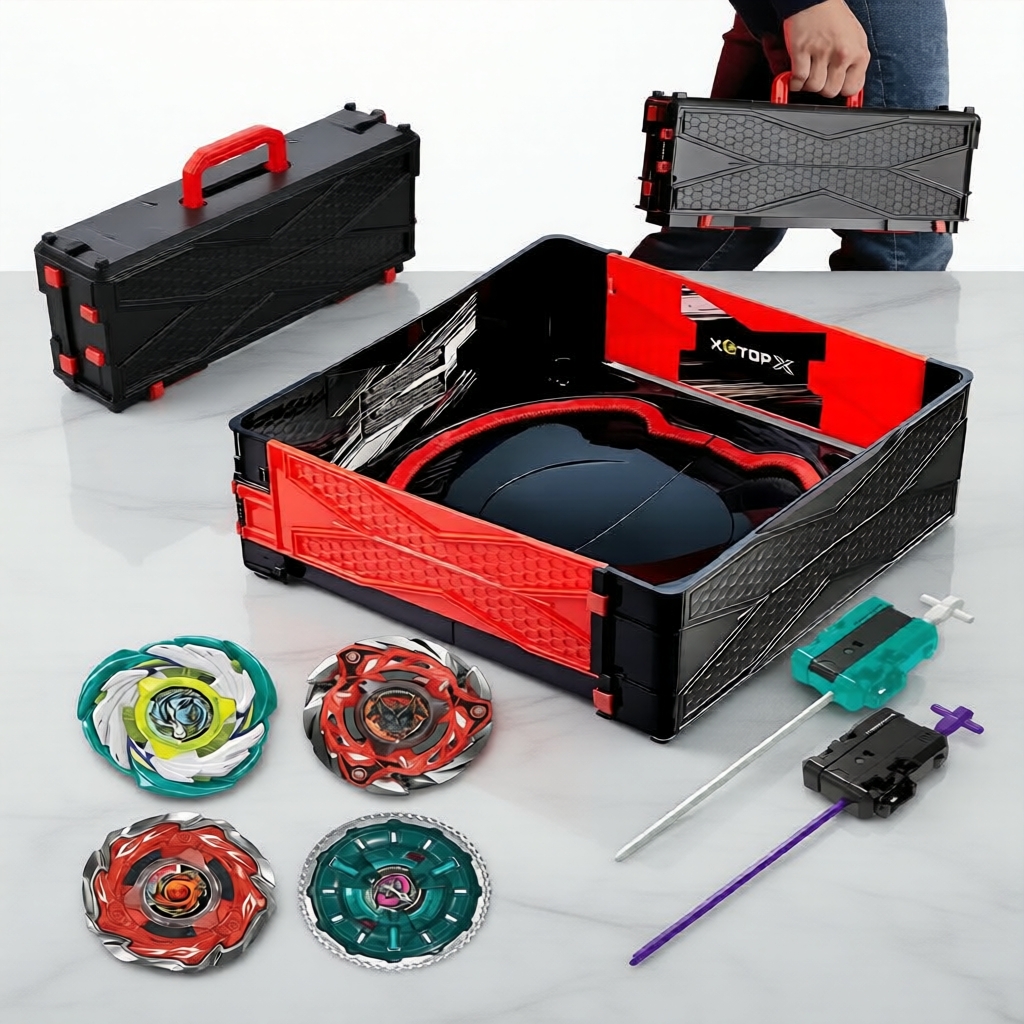 Sân đấu Beyblade Xtreme Gear gập – Bền & Di động cho trò chơi chiến đấu con quay, Quà tặng bé trai h