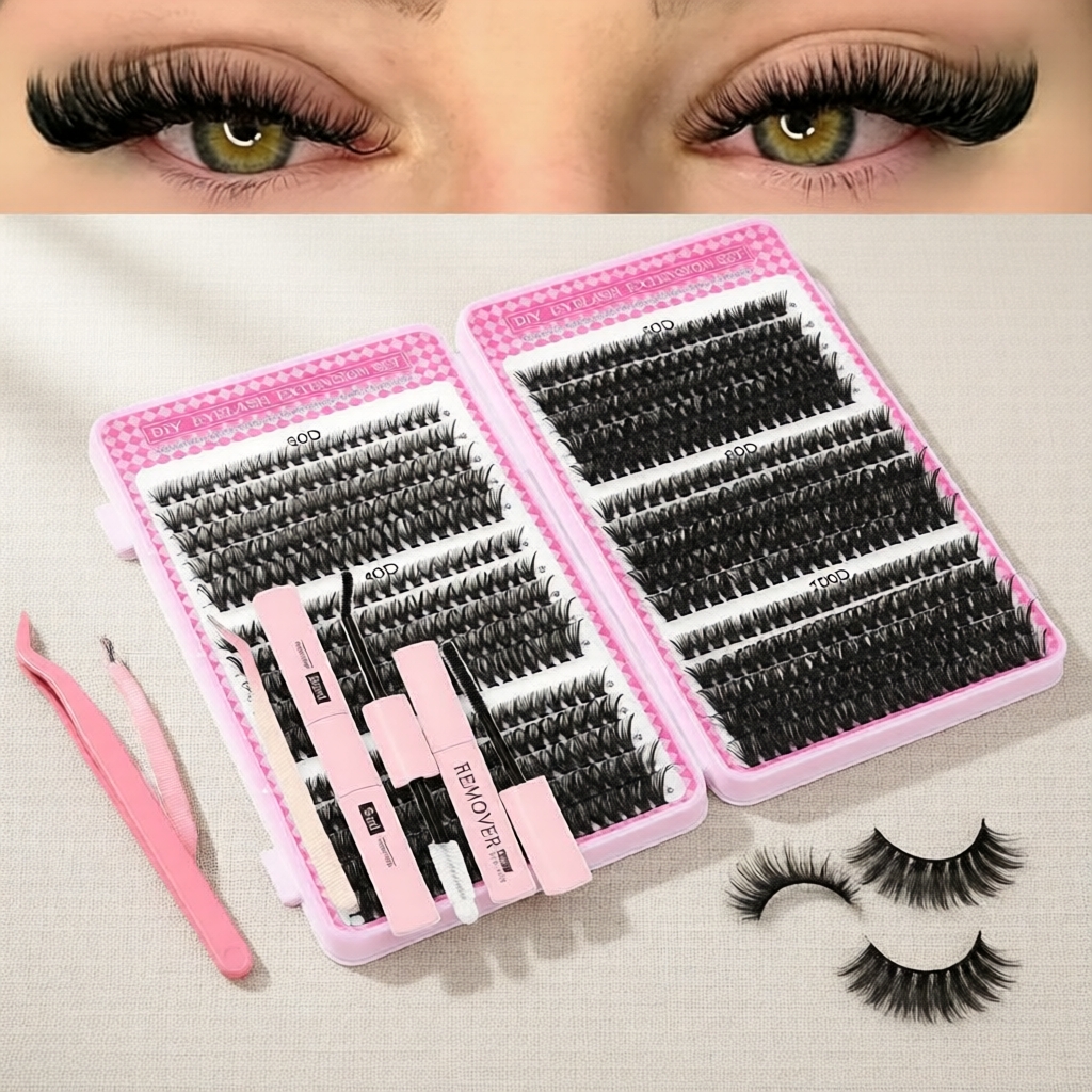 Sách nối mi DIY 30D-100D, độ cong 8-16mm, 6 mức độ dày, bộ cụm lông mi