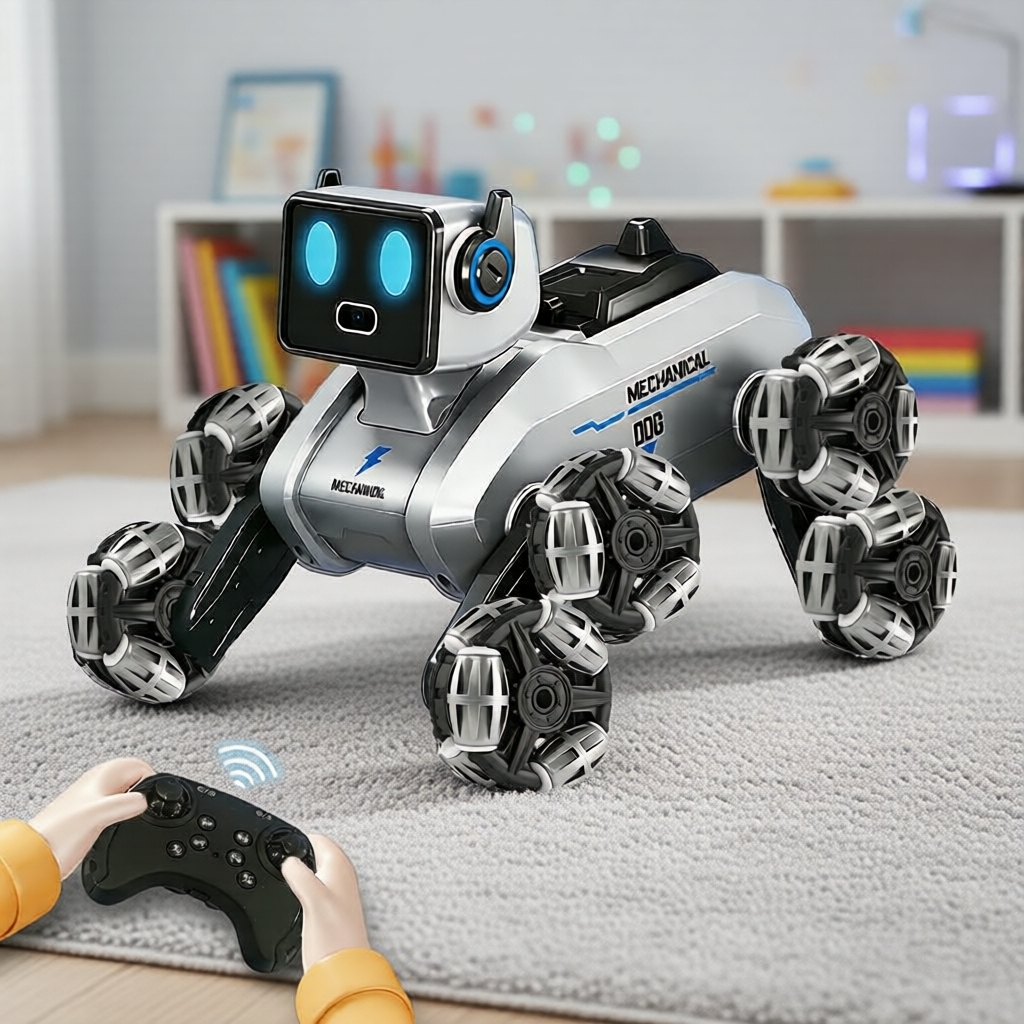 Chó robot điều khiển từ xa có đèn nhạc, Stikbot Eilik đồ chơi AI, quà tặng vui nhộn cho bé trai dịp 