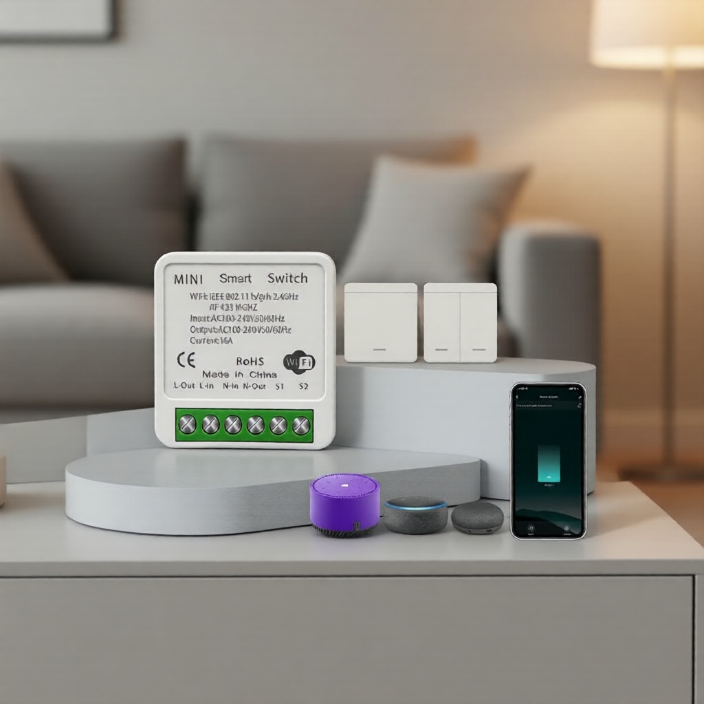 Công tắc đèn thông minh điều khiển bằng giọng nói Tuya Google WiFi RF 433MHz