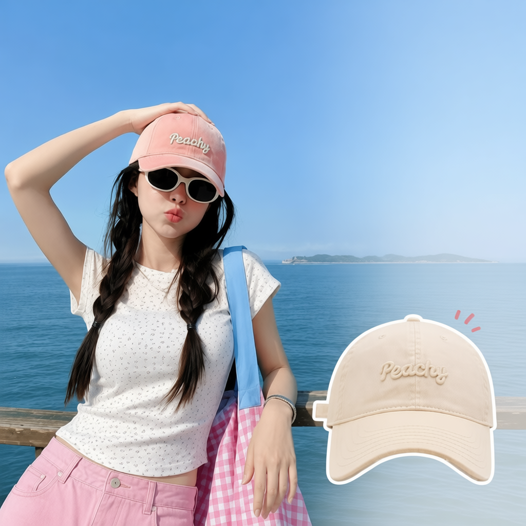 Mũ lưỡi trai nam nữ thêu chữ Peachy form cứng