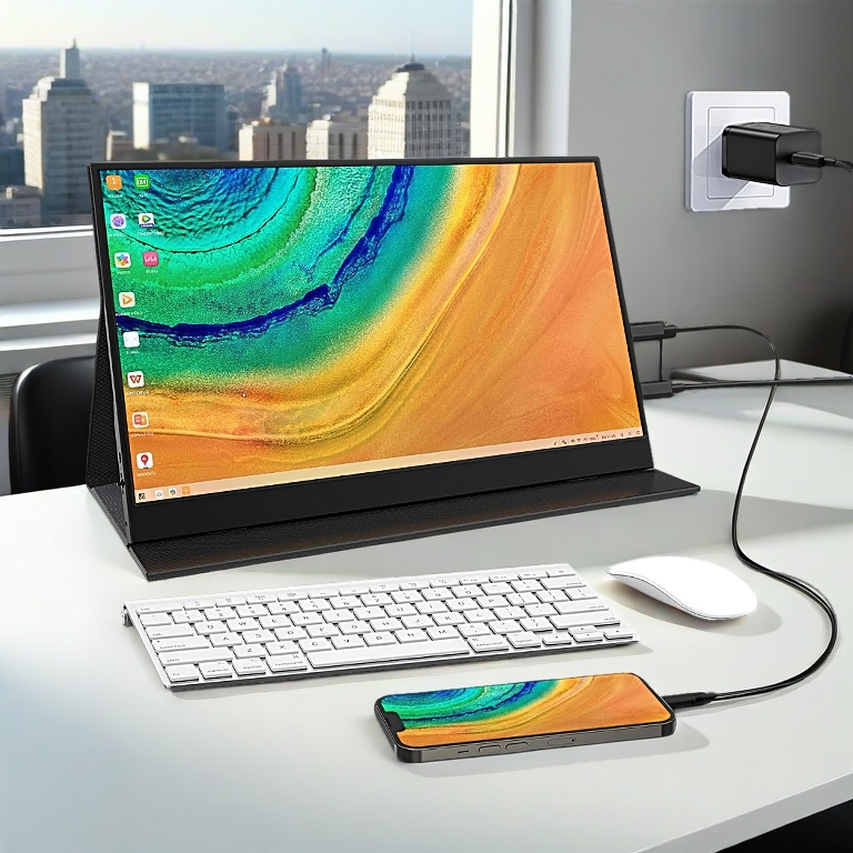 Màn Hình Di Động 15.6 Inch IPS Full HD 1080P - Tích Hợp Loa Kép Tương Thích Laptop Máy Tính Bảng Điện Thoại