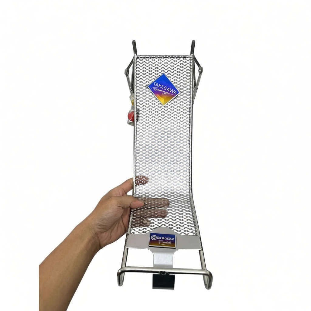 Baga Lưới INOX XIKEN gắn xe máy WAVE Nhỏ 1999-2004 kèm tem Titan và Phụ Kiện .