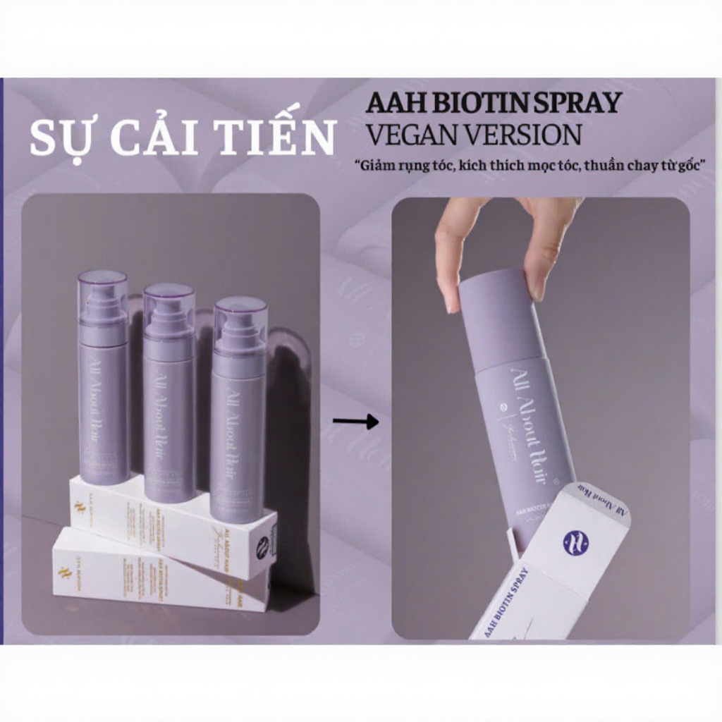 [QUÀ] XỊT DƯỠNG TÓC AAH BIOTIN VEGAN SPRAY THUẦN CHAY MỚI 2025 Kích Mọc Giảm Rụng Và Bảo Vệ Tóc - Al