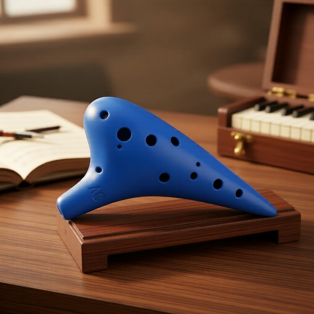 Ocarina nhựa 12 lỗ tông C trầm, lý tưởng cho người mới bắt đầu, chơi mượt mà, hoàn thiện tinh tế.