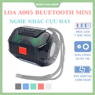 Loa bluetooth không dây mini A005 đèn led âm bass mạnh hỗ trợ lắp thẻ nhớ hàng cao cấp