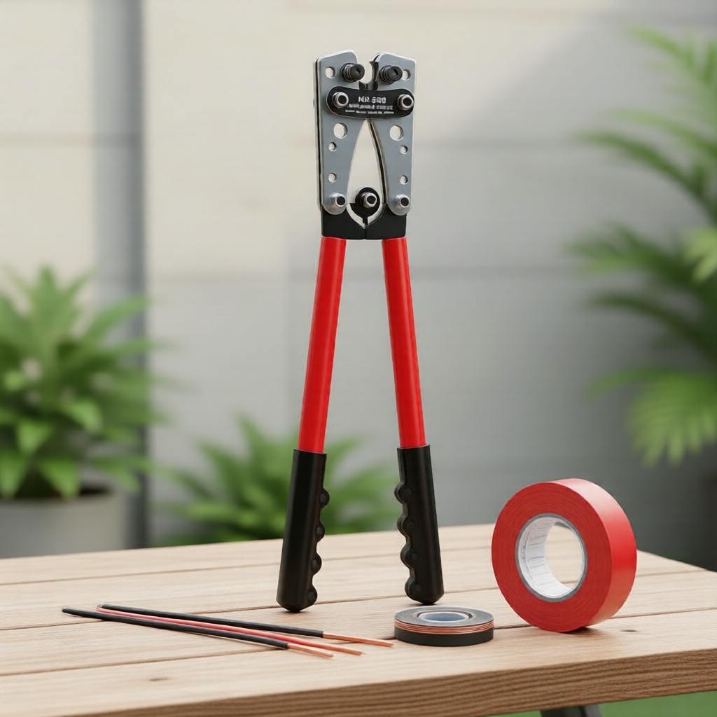 Bộ kìm bấm cos pin đầy đủ: Kìm bấm cos kiểu chốt, 60 đầu cos, ống co nhiệt 6-50mm2 AWG 8-1/0