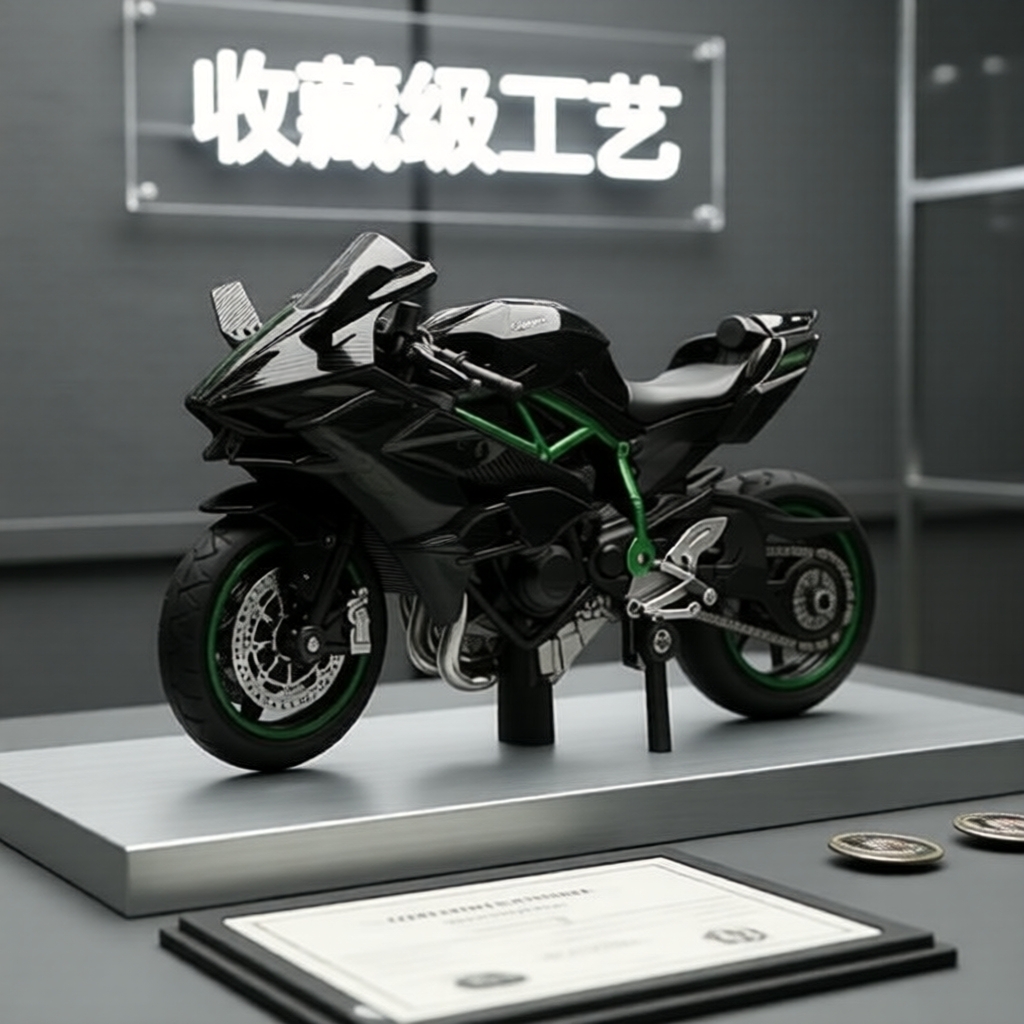 1:18 Kawasaki Ninja H2R Mô Hình Xe Mô Tô Kawasaki Ninja H2R Bằng Hợp Kim Đen Sưu Tập