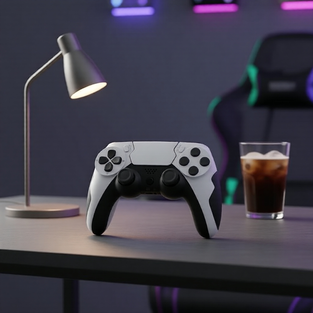 GAMINJA P48 Tay cầm không dây, Bluetooth, rung kép cho PS4/PS3/PC
