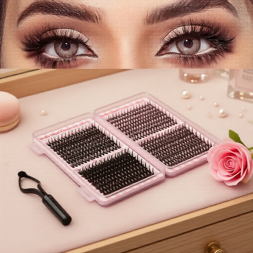 Cụm Lông Mi Giả D Curl 8-16mm, Lông Mi Wispy Mềm Mại, Dải Mỏng (30D-100D)
