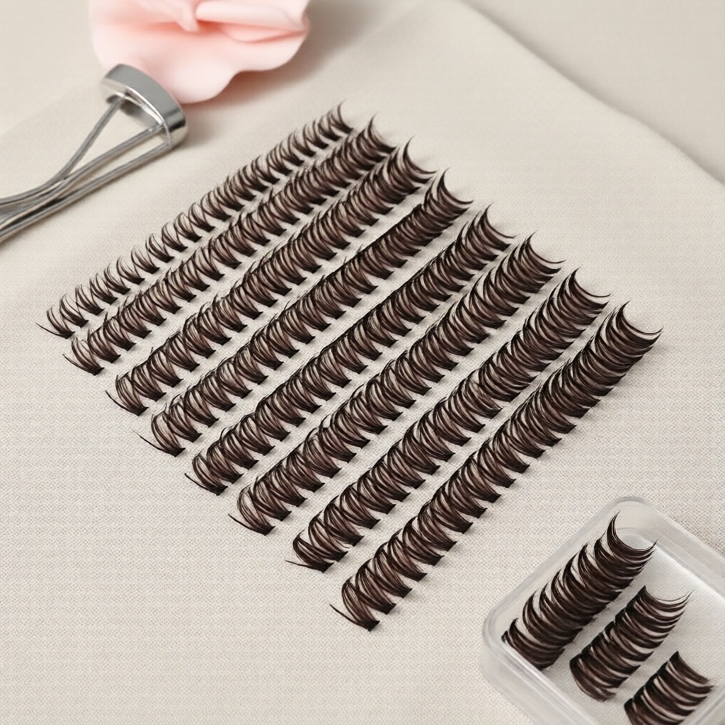 Cụm mi giả cụm D Curl 30D tơi mềm, mi giả sợi rời, 200 cụm, không cảm giác nhựa