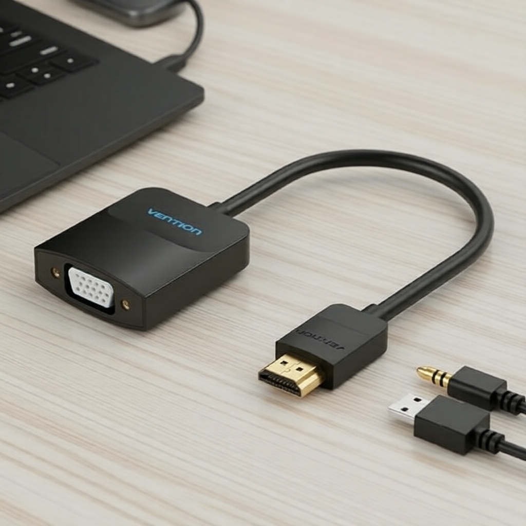 Bộ chuyển đổi HDMI sang VGA Vention 1080p Digital-to-Analog Audio/Video Converter