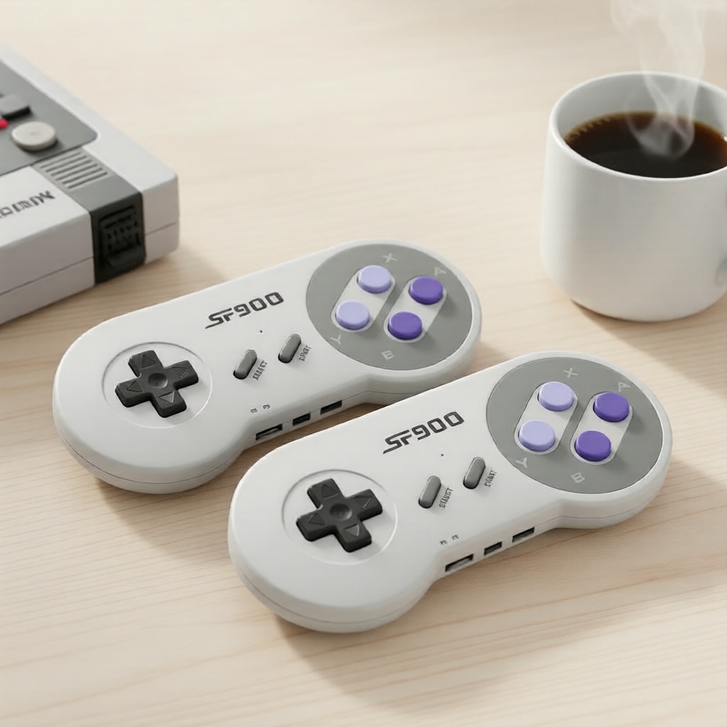 Máy chơi game cầm tay HDMI 16 bit cổ điển hỗ trợ SFC, FC, SNES kèm tay cầm không dây