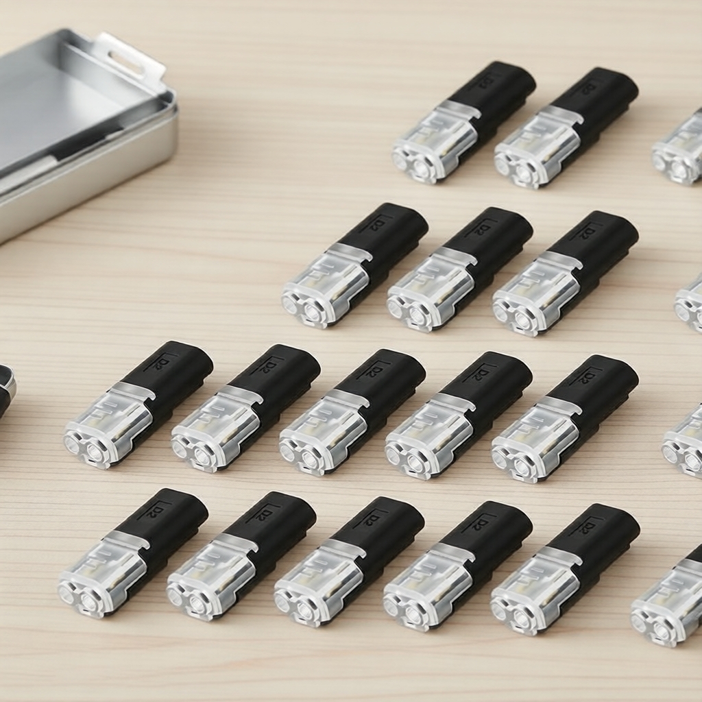 Đầu nối dây đôi 2 chấu, AWG 18-22, đầu nối đồng, không cần bóc dây