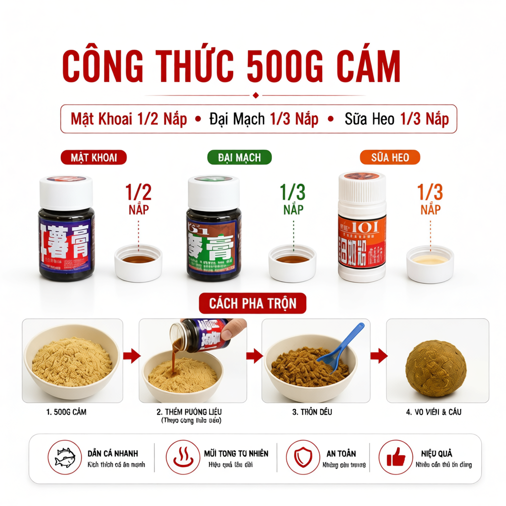 Combo Hương liệu câu chép 101 :Mật khoai, đại mạch, sữa heo 101