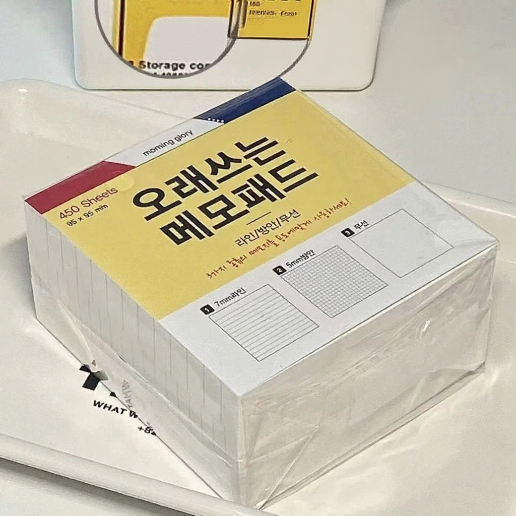 Giấy note NO31 450 tờ mix giấy Line/caro/trơn 3 in 1 phong cách Hàn Quốc chưa có keo dính