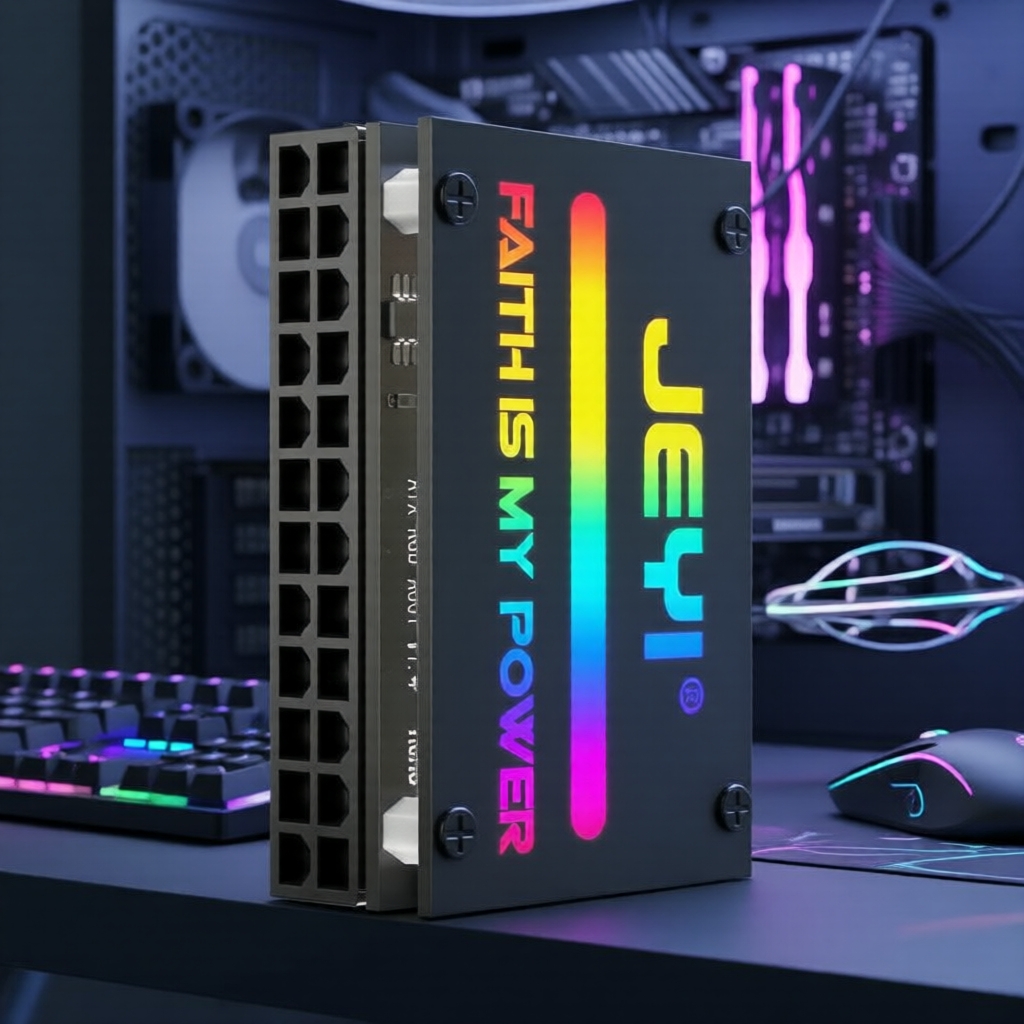 Bộ chuyển đổi góc phải JEYI ATX 24 chân RGB 18 chế độ ARGB, cáp nguồn bo mạch chủ cho build PC
