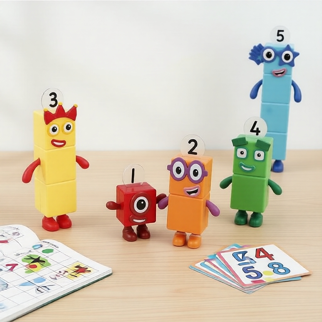 Bộ đồ chơi lắp ráp 5 mảnh 6-22cm Numberblocks, mô hình số học cho trẻ em giáo dục sớm