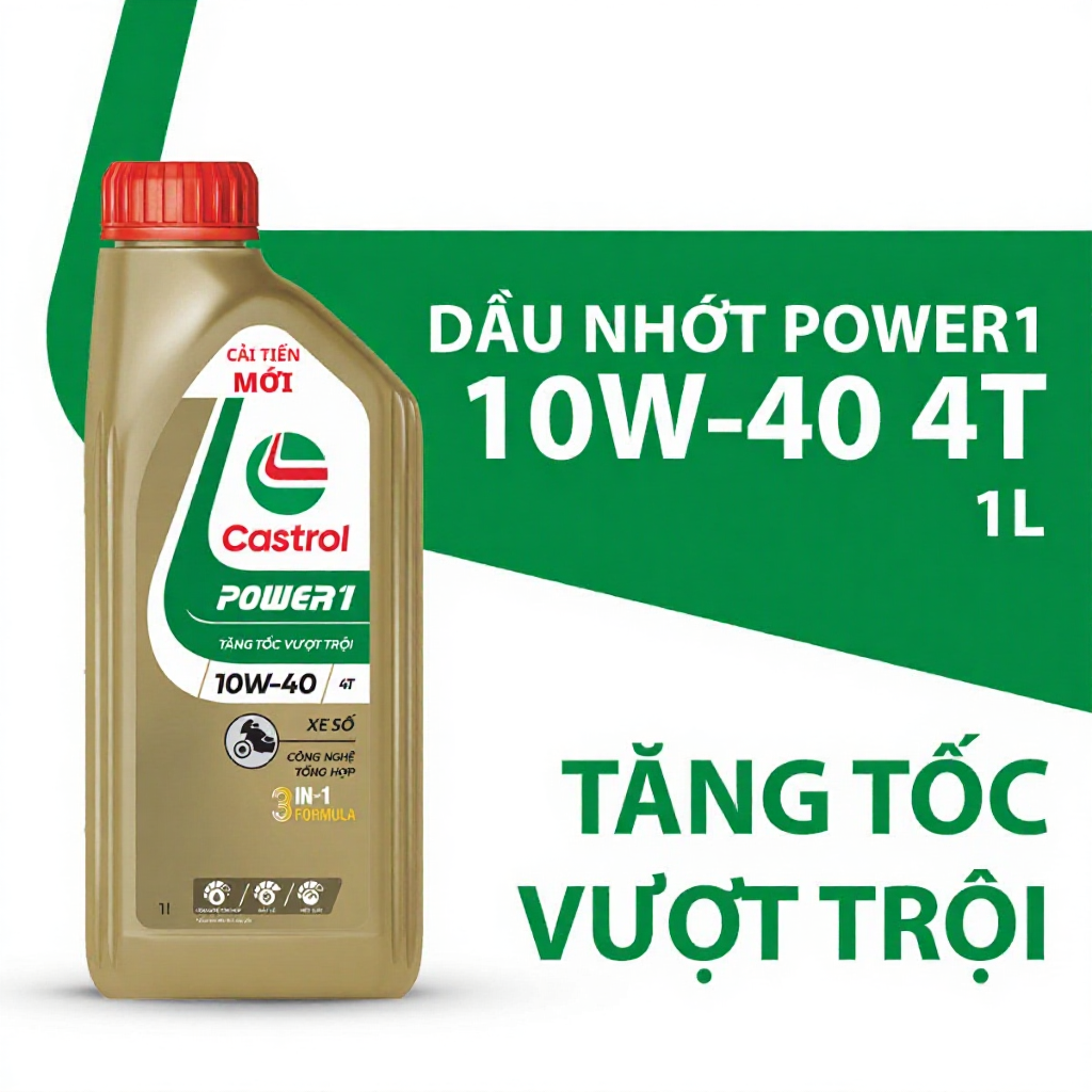 Dầu nhớt xe số Castrol POWER1 4T 10W-40 (1L)