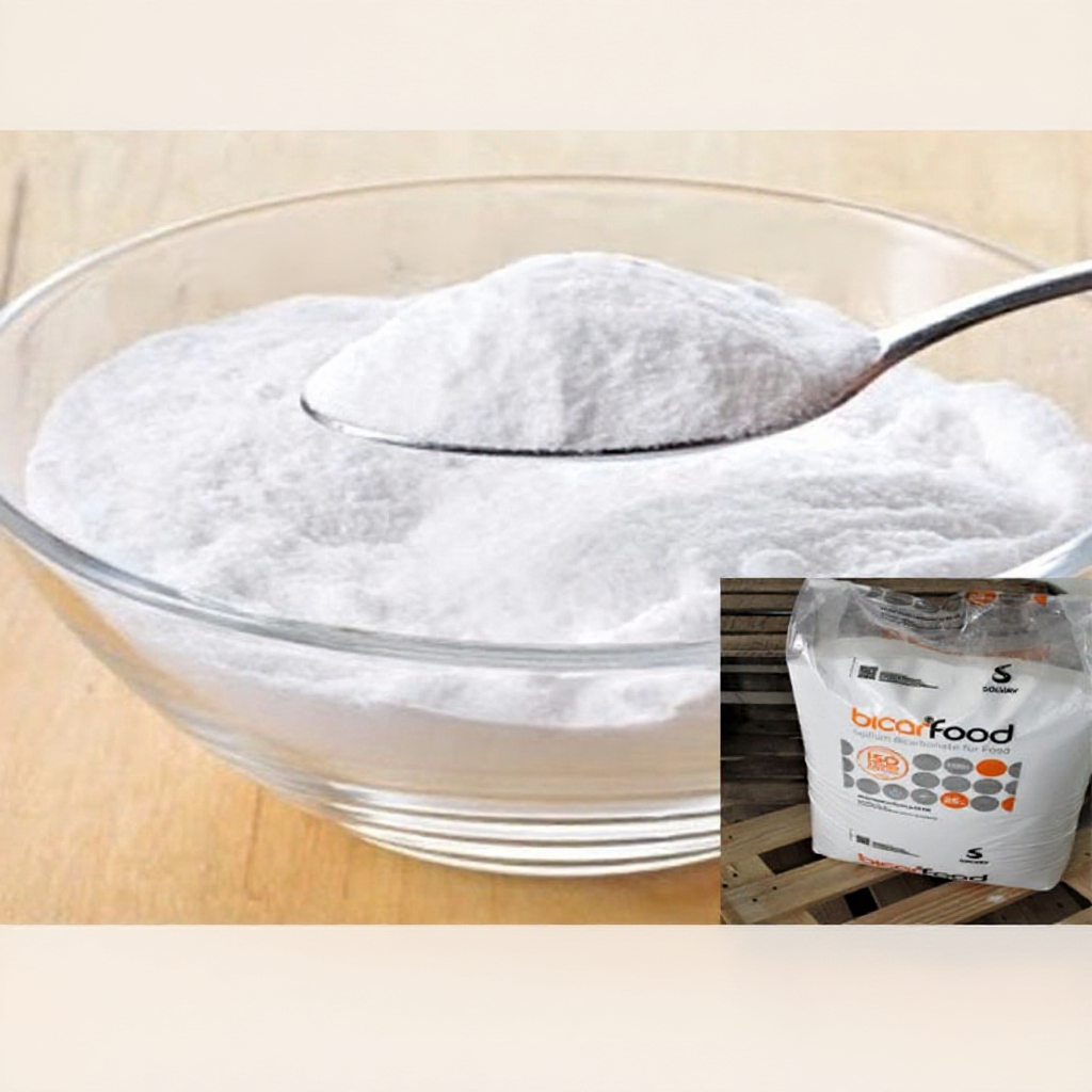 Gói 1 kg Bột Baking soda - NaHCO3 - Hàng Chiết Lẻ Từ Bao 25kg - Xuất xứ Ý
