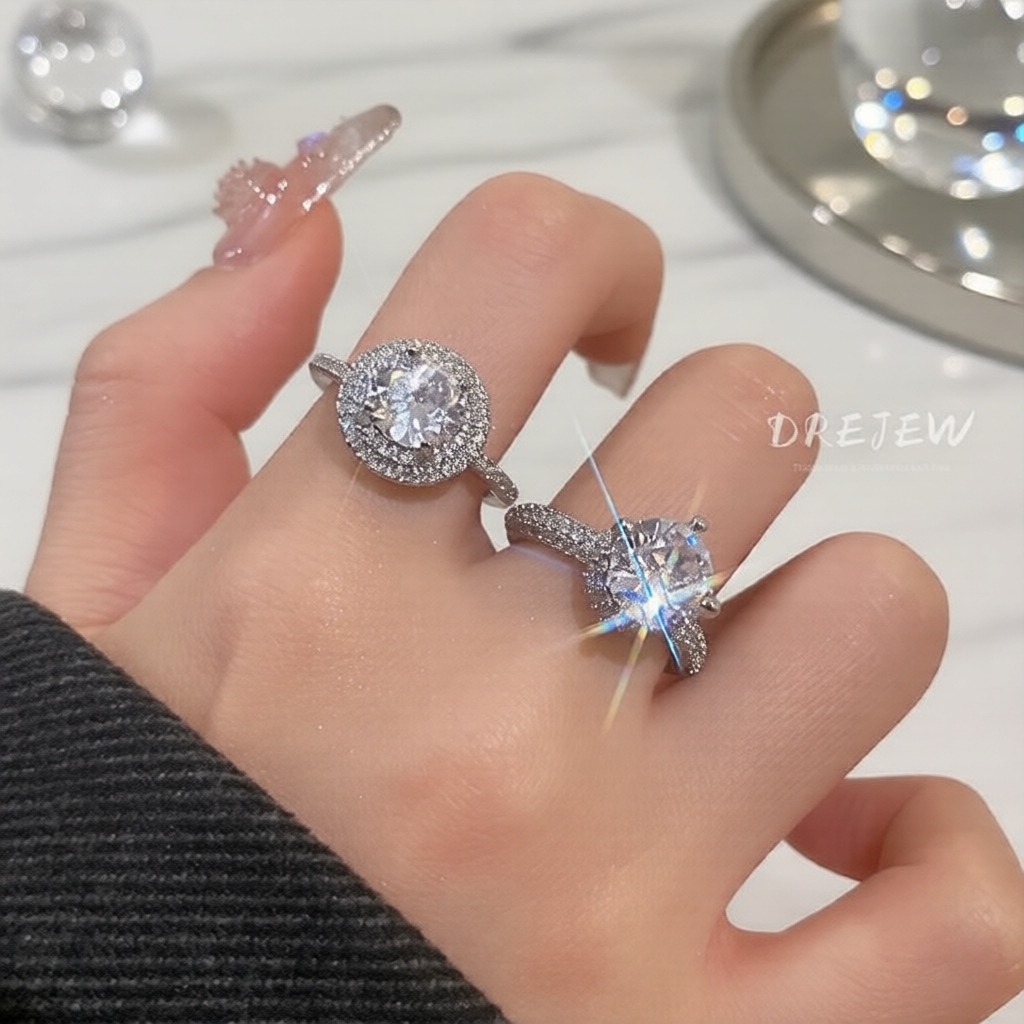Đá Moissanite cắt hình công chúa 1ct dùng cho nhẫn cầu hôn nữ