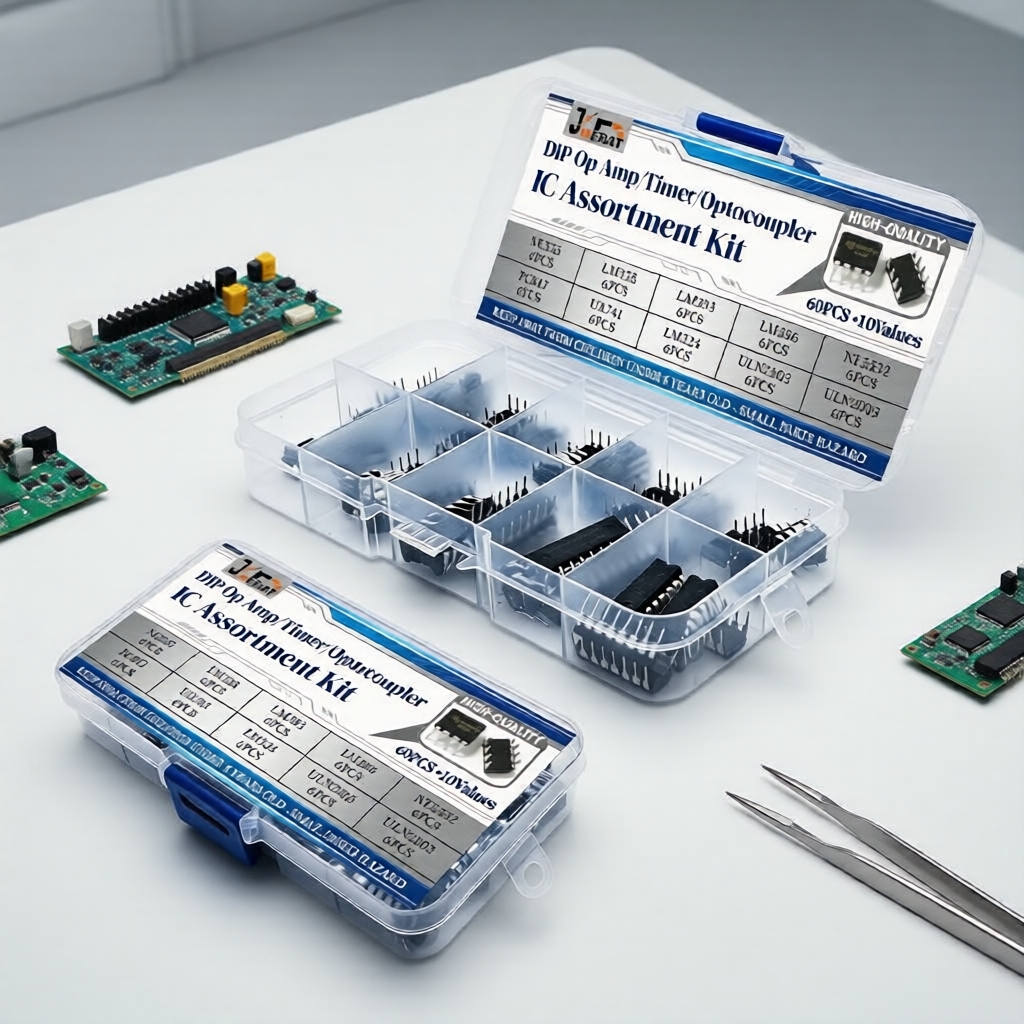 Ic Assortment Kit 60 CÁI 10 GIÁ TRỊ Dip Op Amp Hẹn giờ Bộ Optocoupler NE555 PC817 LM358 Series Linh 
