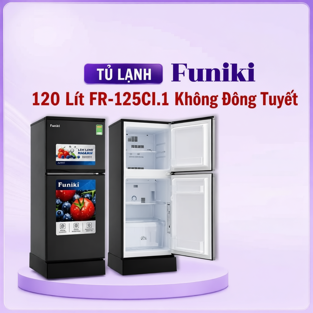 Tủ lạnh Funiki dung tích 120 lít phù hợp cho gia đình nhỏ