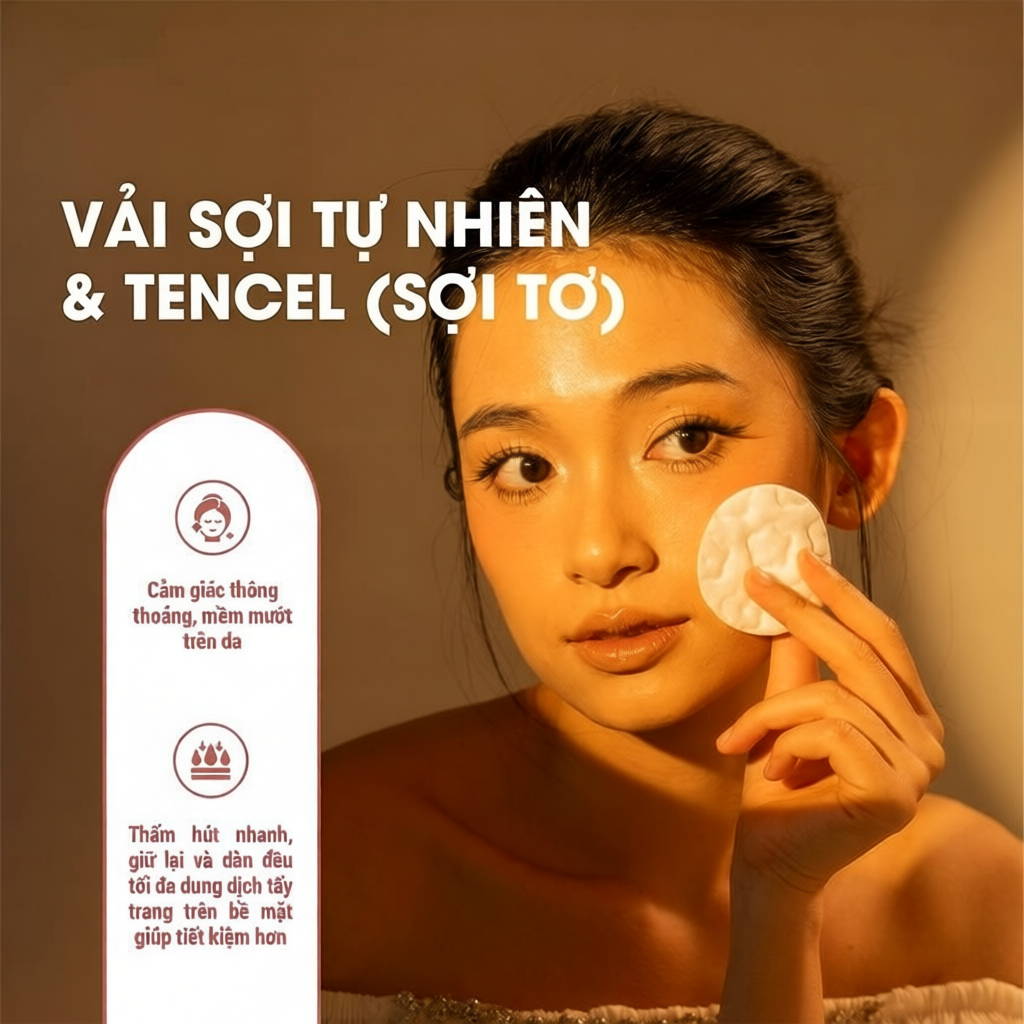 Bông tẩy trang Luck Lady dạng hộp 120 miếng mềm mịn