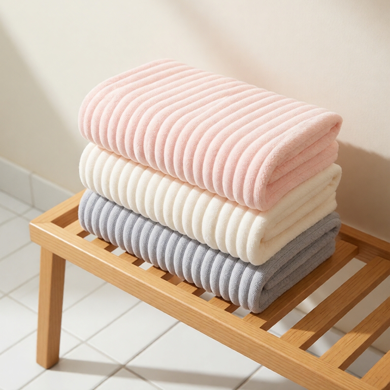 [HÀNG LOẠI 1] Khăn Tắm Microfiber Siêu Thấm Hút Dạng Sóng Nước Mềm Mại, Dày Dặn, Không Rụng Lông