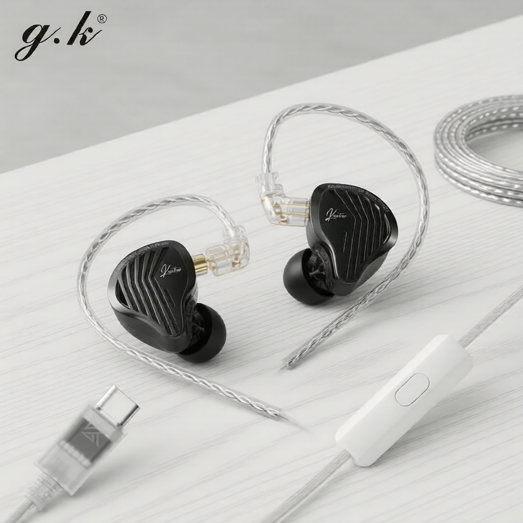 GK KUNTEN Tai Nghe Gaming - Driver động, Âm trầm sâu HIFI, Thiết kế kim loại, Dây tháo rời, Cổng Typ