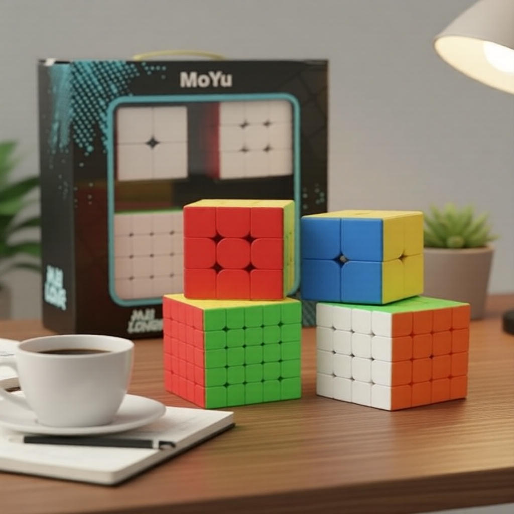 Moyu V5 Meilong 3x3 Carbon Fiber Maglev RS3M Kim tự tháp Khối tốc độ giáo dục cho trẻ em