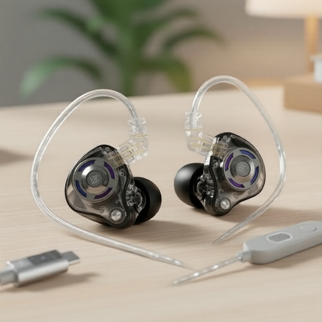 Tai nghe KZ Gale In-Ear IEMs có dây TWS, âm thanh HiFi nổi động cùng 2 micro, cáp tháo rời 2 chấu, p
