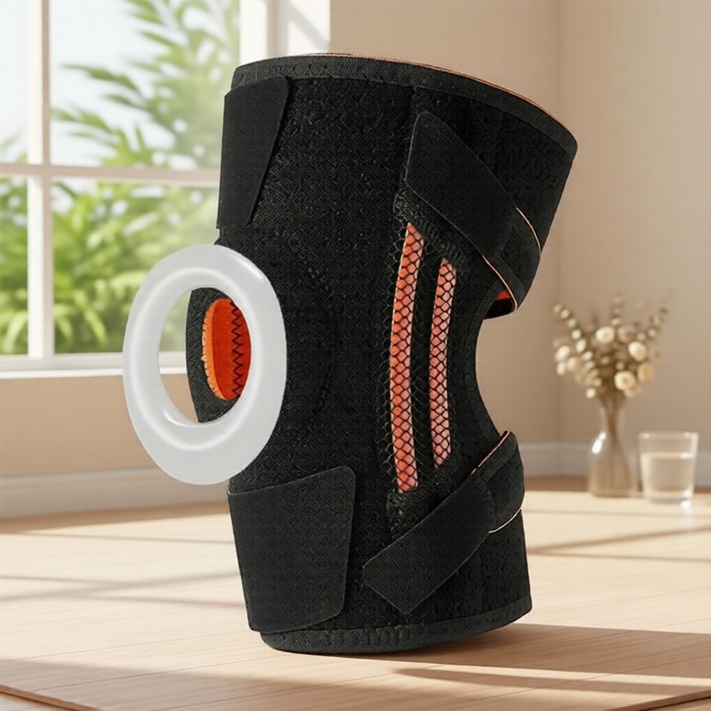 Nẹp đầu gối Hadaki 4 lò xo, đệm patella hấp thụ sốc cho cầu lông & squat phòng gym