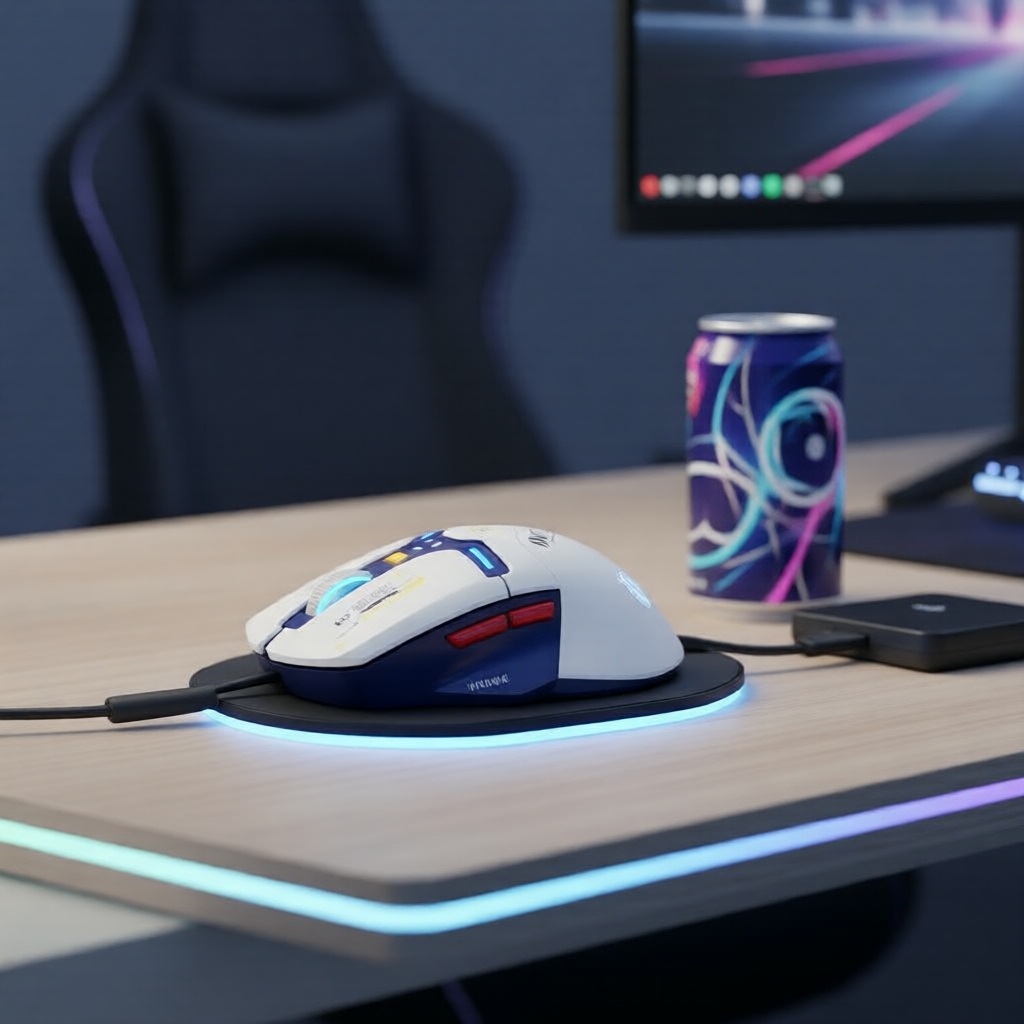 Chuột Gaming Không Dây Infhic In9 RGB, Tính Năng Jiggler, Thiết Kế Công Thái Học, Sạc USB
