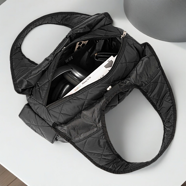 Túi Tote Phao Chần Bông REGODS Form To Nhiều Ngăn – Đựng iPad, Đi Học Đi Làm Tote Ribbon Regods