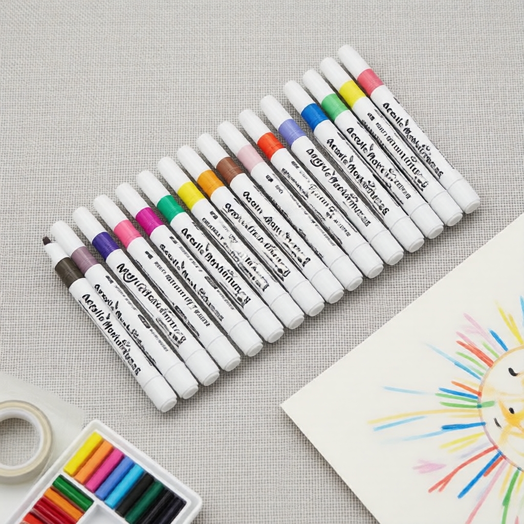 Bút sơn acrylic 36/48 màu dùng cho vải, gỗ, nhựa, đá & cốc