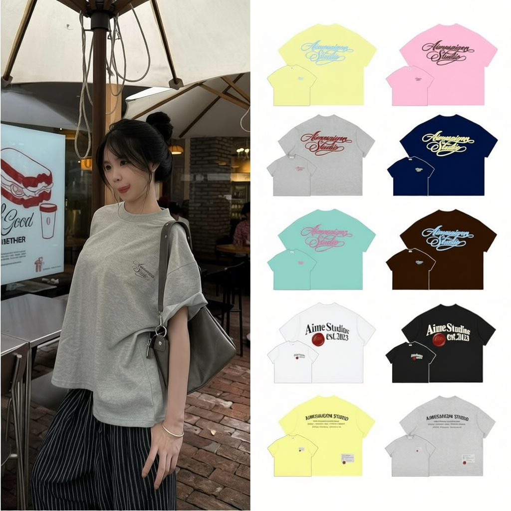 A6 Kim Tuyến + A23 + A24 Aimesaigon Áo Thun Boxy Local Brand Form Rộng Tay Ngắn Cotton 250gsm cho Nam Nữ