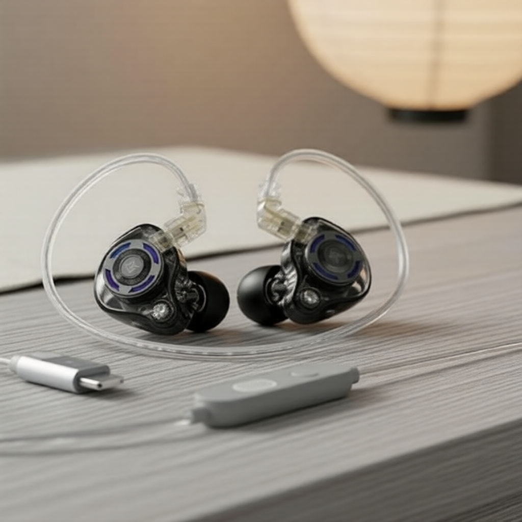 Tai nghe có dây KZ Gale TWS, HiFi Stereo IEMs với 2 mic, driver dynamic cho game/thể thao, dây 2 chấ