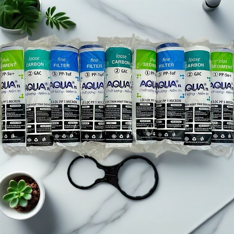 Combo 3 Bộ 9 Lõi Lọc nước 1 2 3 AQUA Chính Hãng Dùng được cho mọi loại máy lọc gia đình máy lọc nước