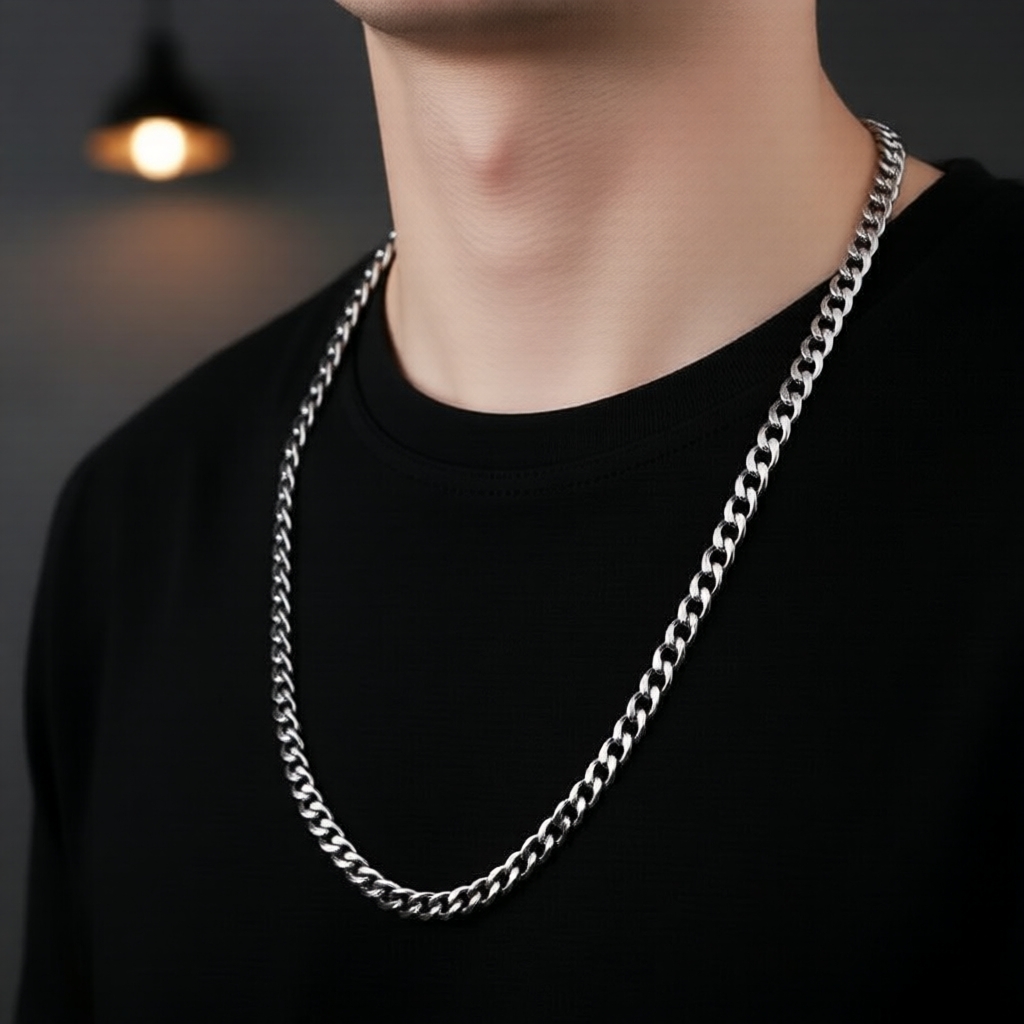Dây chuyền dài inox phong cách hip hop unisex thời trang