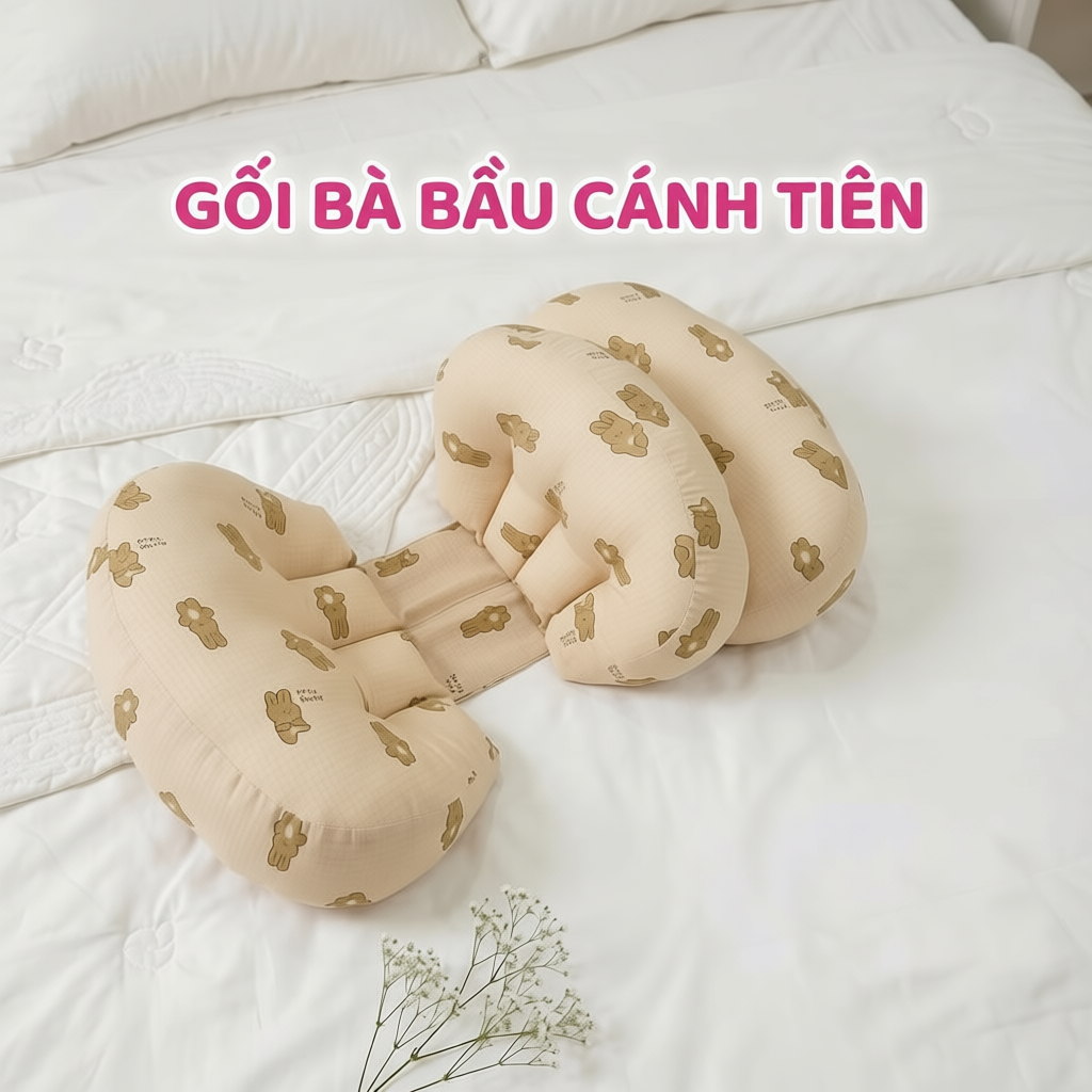Gối Bà Bầu Cánh Tiên Hahuma – Nâng Đỡ Bụng, Tựa Lưng Êm Ái, Ngủ Ngon