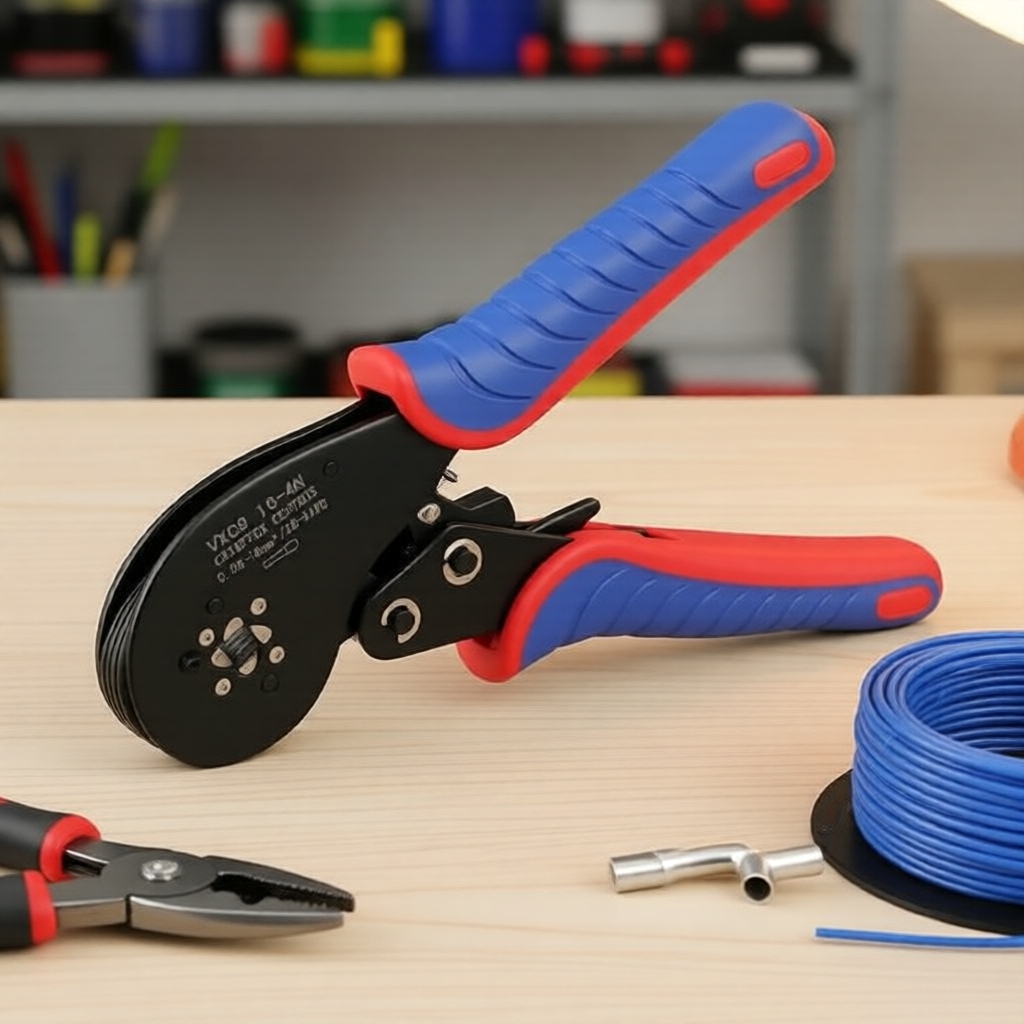 Bộ kìm ép cos ống VXC9, kìm bóp ratchet 16-4A/16-6 cho đầu cos 0.08-16mm2