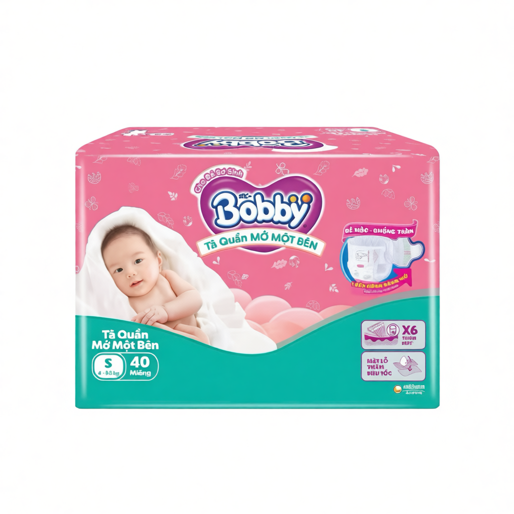 Tã Bobby Quần Mở Một Bên size S40 miếng