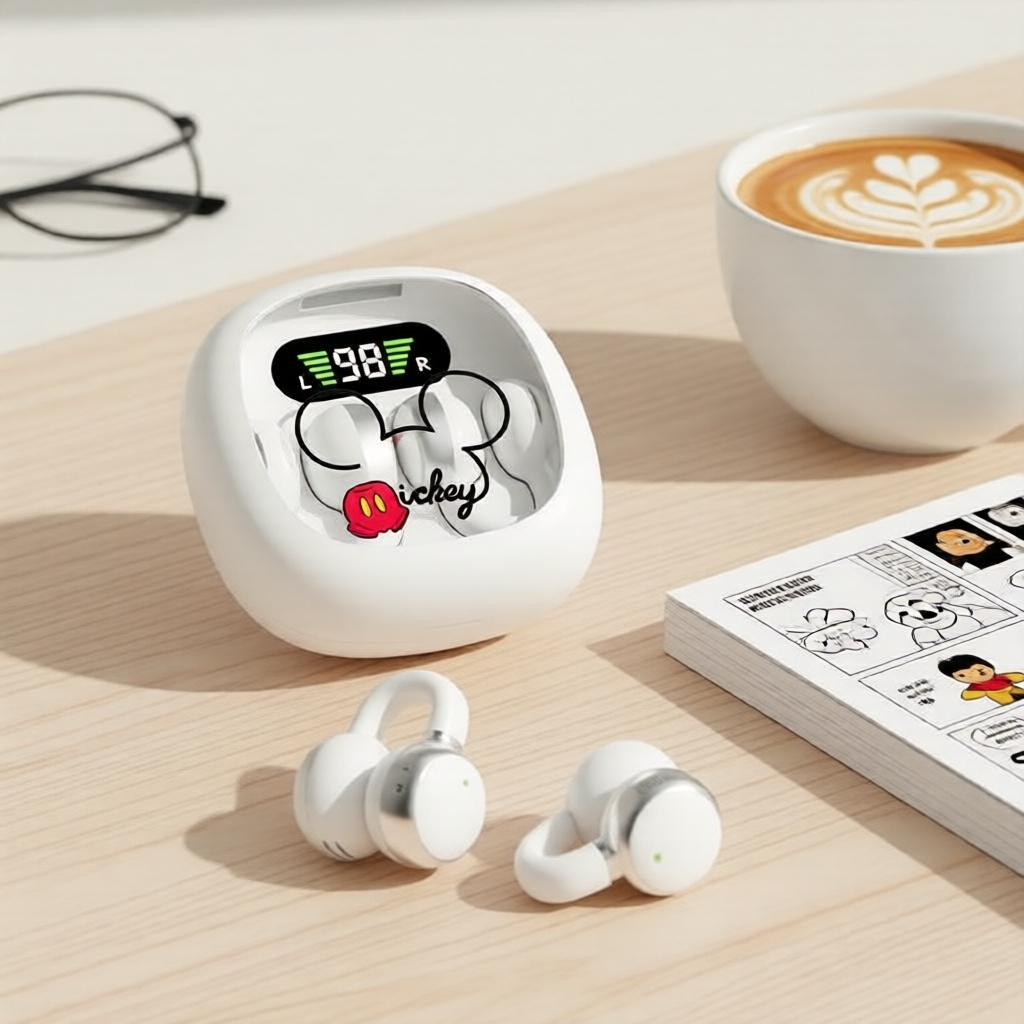 Tai nghe kẹp tai X31 Mickey, thiết kế độc đáo dạng viên nang không gian, thời lượng pin lâu