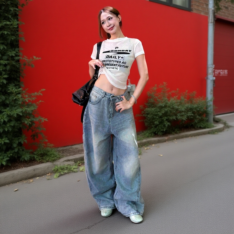 Quần Jeans Basic Ống Cong Form Rộng Thụng Wash Nhiều Màu Tôn Dáng – Baggy Unisex | SSSTore.Aesthetic