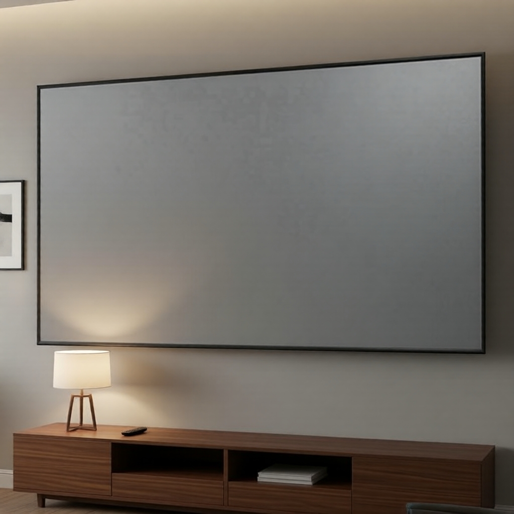 Màn hình máy chiếu SALANGE 16:9, vải phản quang viền đen, di động 60/72/84/100/120/130 inch, dùng ch