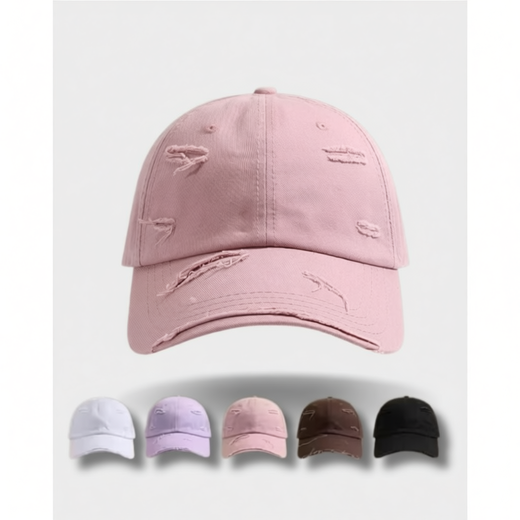 Mũ Lưỡi Trai Rách Trơn Basic Jussy Official Vải Kaki Cotton Thoáng Mát Nhiều Màu Đẹp Có Khóa Thu To Nhỏ